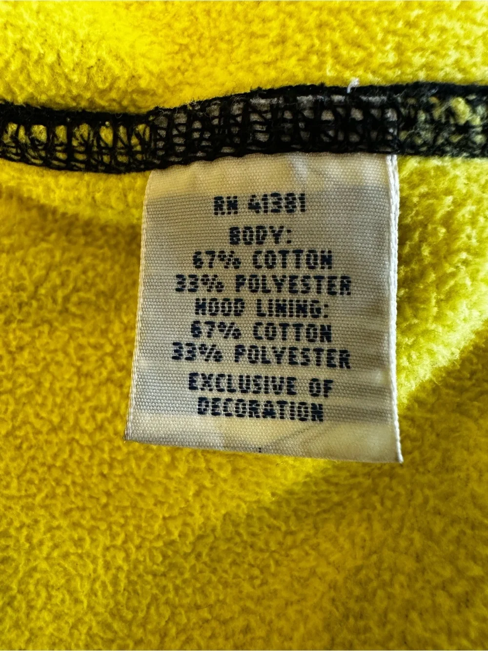 Polo Ralph Lauren Sz:4XLB Black Full Zip Hoodie Bright Yellow Interior & Pony.